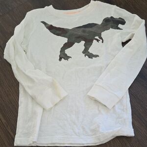 Carter's Cream Long Sleeve Tee with Dinosaur Graphic